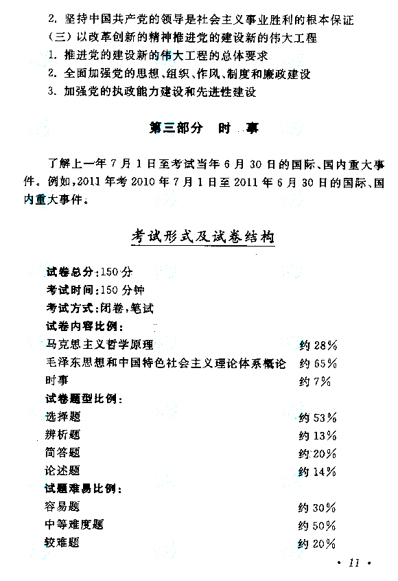 2015年成人高考專升本《政治》考試大綱